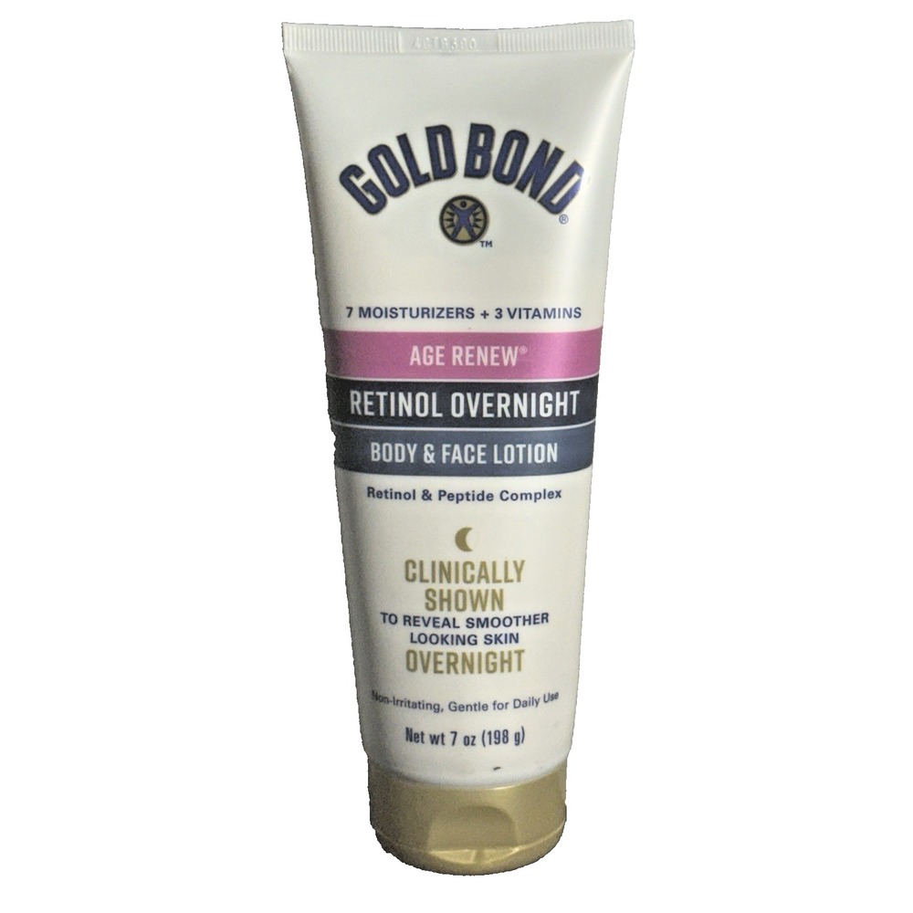 Gold Bond Age Renew Retinol Overnight Body and Face Lotion 7oz Retinol Peptide